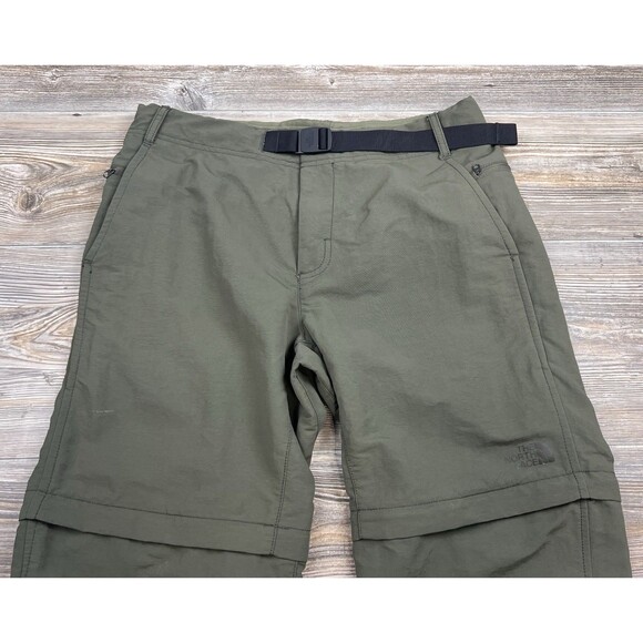 The North Face Convertible Pants/Shorts Mens 32 Green Nylon Ripstop Hiking Camp - Picture 4 of 16